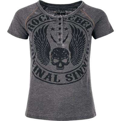 Rock Rebel by EMP - Rock T-shirt - Skulls & Details - S tot XXL - voor Vrouwen - grijs
