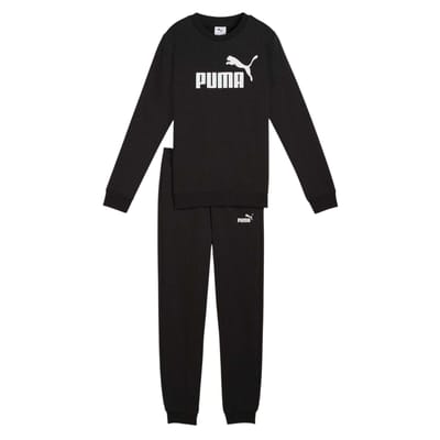 Puma Fleece-trainingspak met logo nr. 1 voor kinderen (Zwart)