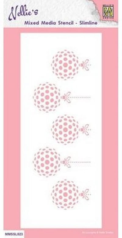 Nellie Snellen Stencil Slimline Size Xmas Baubles