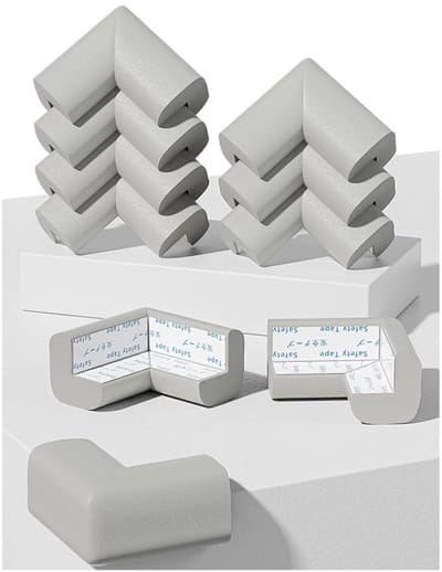 Daity 10-pack - Hoekbeschermers voor tafels - Beschermende randbeschermers - voor meubels - open haarden - salontafels - bureaus - scherpe hoekbeschermers (grijs)