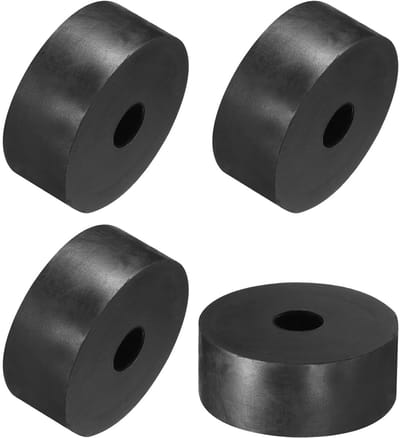 Set van 4 Rubber Washers - 50mm OD, 12mm ID, 20mm Hoogte, Ronde Antivibratie Spacer en Dikke Rubber Schijven voor Sealing en Demping