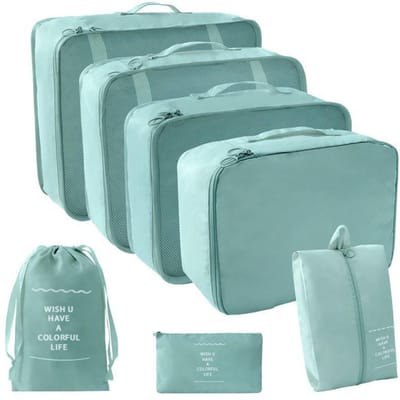7 Stuks/Set Reisorganizer Opbergzakken Koffer Pakzakken Set Hoesjes Draagbare Bagage Kleding Schoenen Opruimzak Opvouwbaar.-zmt