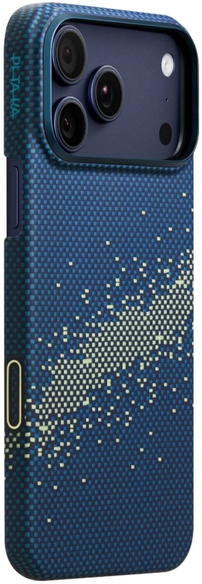 PITAKA Ultra-Slim Case - Hoesje Geschikt voor Apple iPhone 17 Pro - Compatibel met MagSafe - 600D Aramidevezel Back Cover - Ultra Dun - Milky Way