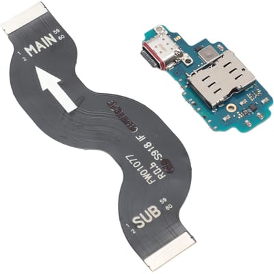 Oplaadpoort Dock Connector voor S23 Ultra 5G SM S918F SM S918B EU-versie USB C Oplaadpoort Flex gray