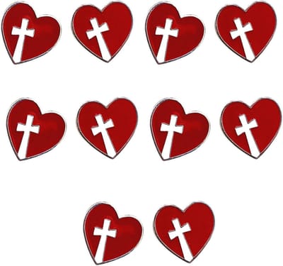 Hart Emaille Pins - Broche Set - Kleding Versieren - Gekruist Patroon - 10 Stuks - Multicolor
