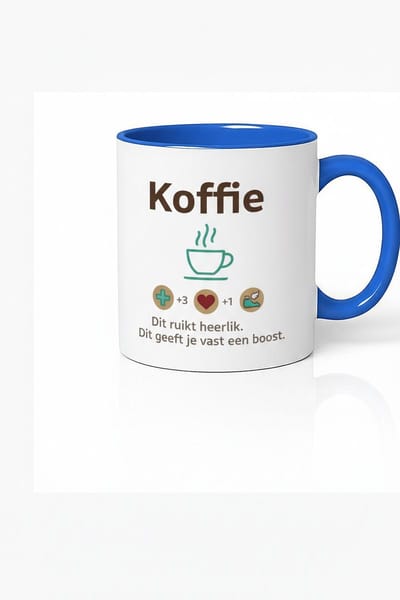 Koffie Boost Mok - Koffiebeker met Humor - Origineel Cadeau voor Koffieliefhebbers