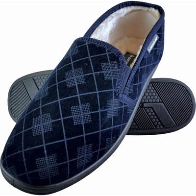 DUNLOP - HEREN PLUSH VACHT VOERD GEHEUGEN SCHOENEN RUITEN PATROON MOCCASINSLOPPERS MET HARTEN ZOOL