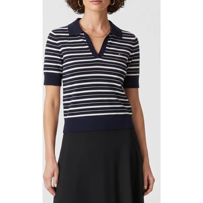 Tommy Hilfiger Cotton Jersey Fine Pullover Dark Night Navy/calico Taglia: XS | Polo Outlet | Donna | Nero