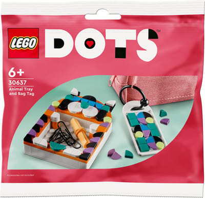 Bouwspellen - juwelenzakje en plastic dierenzakbakje Lego Dots 30637