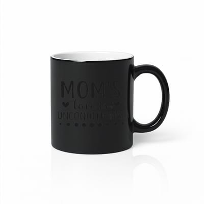Mom's Love is Unconditional Magische Mok - Warmtegevoelige Kleurveranderende Mok - Zwart