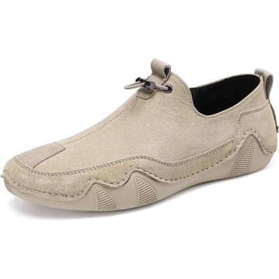 Casual leren schoenen Herenschoenen Ademend Instapper Luie schoenen Leren schoenen All-match schoenen Herenmode schoenen 42 beige