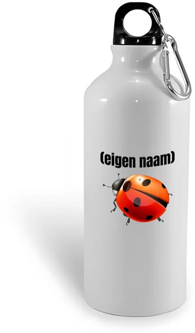 Hacebo® - lieveheersbeestje met eigen naam waterfles - Lieveheersbeestje - lieveheersbeestje liefhebbers - iemand die houdt van lieveheersbeestjes - verjaardag - cadeau - kado - water fles - 400ML
