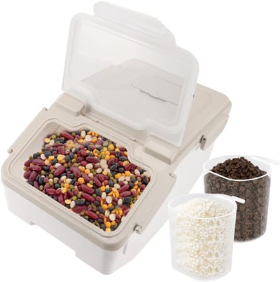 Dailygoods- Voedselopslagcontainer Grote Capaciteit - Luchtdichte Opslagbak - Waterdichte Container - Maatbeker - Multifunctionele Opslag - Geschikt voor Rijst/Granen/Meel