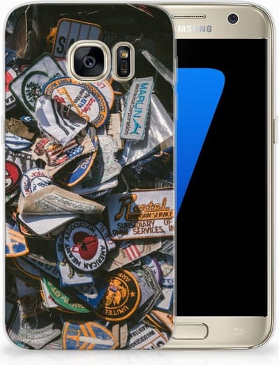 TPU Hoesje voor Samsung Galaxy S7 Siliconen Hoesje met foto Badges