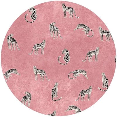 Luipaardprint Slaapkamer Decor Rond Kleed Pluizige Zachte Tapijten voor Woonkamer Modern Minimalistisch Pluche Tapijt Huis Antislip Vloermat 80x80CM
