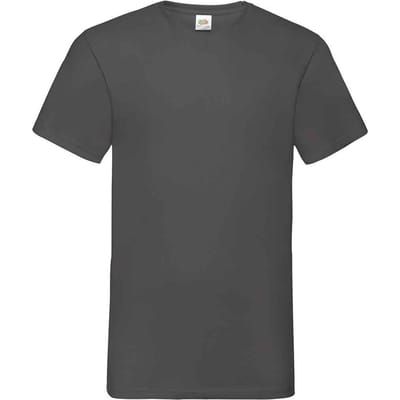 Fruit of the Loom Unisex Adult Waardevol V Hals T-shirt (Licht grafiet Heather)