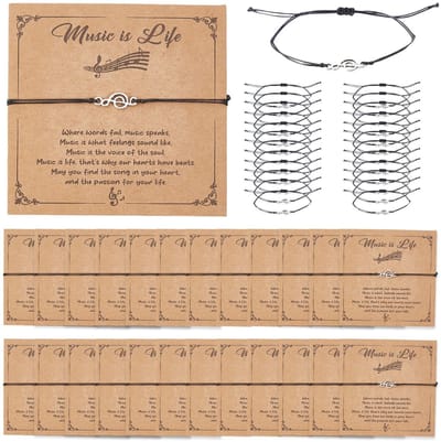 Dailygoods - 24 Stuks Muziek Armbanden met Wenskaarten