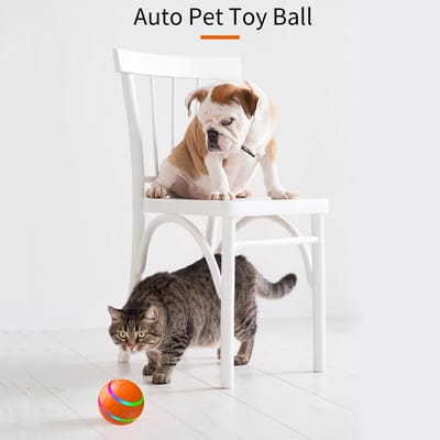 Jeu Interactif pour Animaux Roulement ABS Silicone IP54 Chien Actif Roulement Jouet avec Lumière LED Batterie Rechargeable pour Grands Chiens