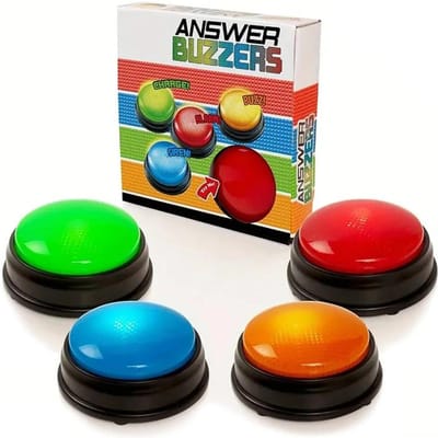 4 stuks Antwoord Buzzer voor Kinderen Volwassenen Familie Spel Interactieve Buzzer met Lichten Geluiden Leuke Feest Spelletjes red