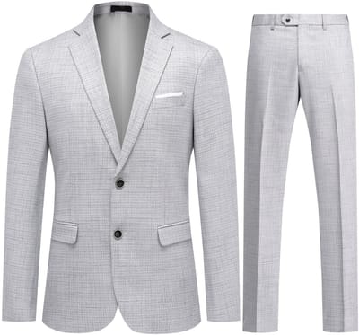 ALLTHEMEN Heren Geruit Pak met Steekkraag - Twee Knoppen - XS