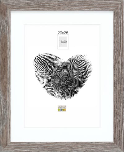 Deknudt Frames fotolijst - grijs met passe-partout - 15x20 / 20x25 cm