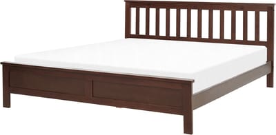 MAYENNE - Tweepersoonsbed - Donkerbruin - 160 x 200 cm - Dennenhout