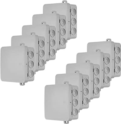 10x Verdeelkast 12-voudige Aansluitkast Verdelerdoos 85x85x37mm IP54
