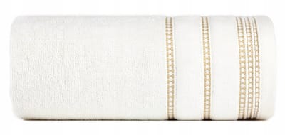 Amanda Handdoek Crème 30x50 cm - Luxe Katoen met Velours Borduursel
