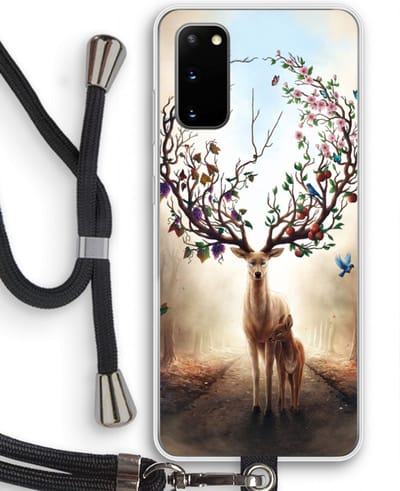 Case Company® - Hoesje met koord geschikt voor Samsung Galaxy S20 hoesje met Koord - Seasons Change - Telefoonhoesje met Zwart Koord - Bescherming aan alle Kanten en Over de Schermrand