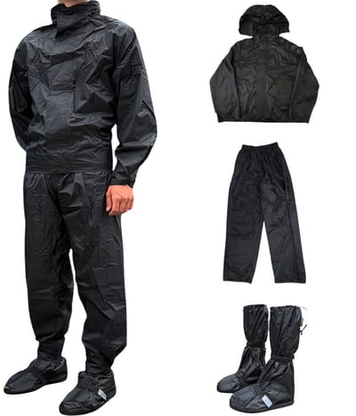 Maxxcovers® Regenpak + Overschoenen - Ademend & Waterdicht - Met Capuchon & Draagtas - Verstelbare Mouwen - Regenjas & Regenbroek Set