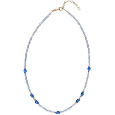 ALISIA AL5221.01.000 GOLD-PLATED KETTING MET BLAUWE KRISTALLEN EN ZIRKONIA'S 1 STUK
