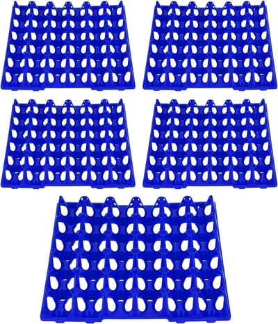 5 stuks plastic eierbakje eierkratten 30 eierplatte eieren voor thuis kippenboeren, stapelbare eierdozen voor meerdere eieren, ideaal voor opslag, sorteren en verzenden van eieren (blauw)