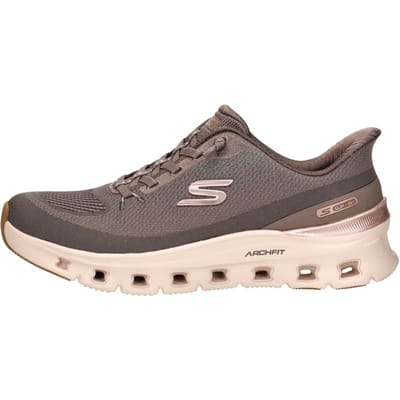 Skechers Arch Fit Glide-Step Pro Golden Pace Textiel Dames Bruin/Goud Sneakers