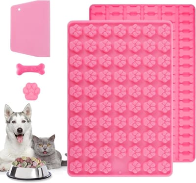 Baking Mat Set voor Hondenkoekjes met Deegschraper, Silicone Mat voor Katten en Hondensnoepjes in Klauw- en Botvorm