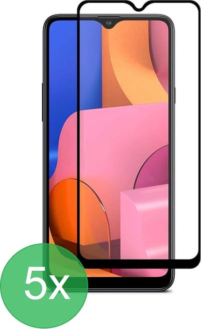 Geschikt Voor: Samsung Galaxy A20s Full Screenprotector 5x - screen protector - volledige glas - bescherming - beschermglas - ZT Accessoires