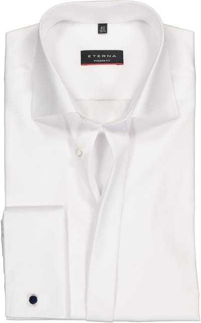 ETERNA modern fit overhemd - dubbele manchet - niet doorschijnend twill heren overhemd - wit - Strijkvrij - Boordmaat: 46 (EU maat: XXL)