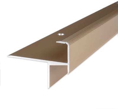 Gezaagd Hoekprofiel Trapneus voor Laminaat Lichtbrons Geanodiseerd Aluminium