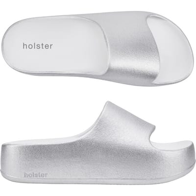 Holster Holster Levitate Slippers Vegan EVA Platform Slides 4cm - Podologisch Goedgekeurd - Silver ZILVER - Maat 39