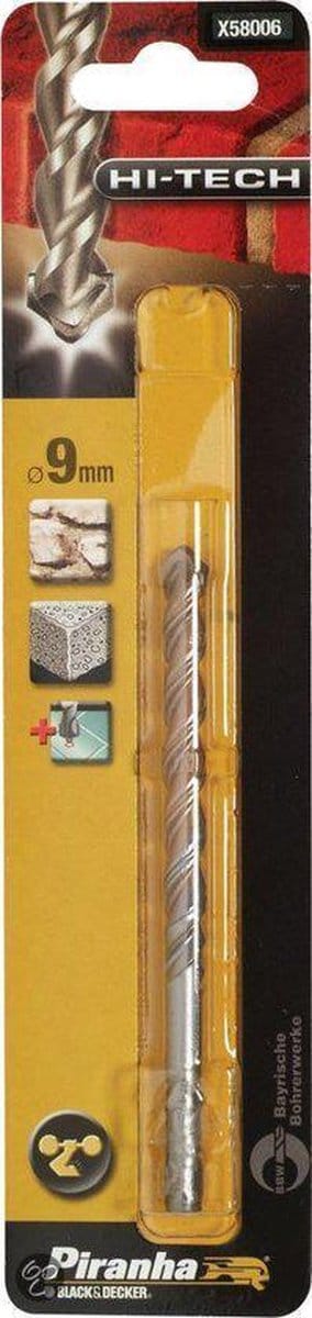 Piranha Hi-Tech bullet boor 9mm met ronde schacht X58006