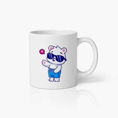 Coole IJsbeer met Zonnebril en Zwembroek Mok – Leuke Zomer Dieren Koffiebeker