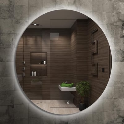 50 cm Ronde Badkamerspiegel met LED Verlichting en Aanraakschakelaar