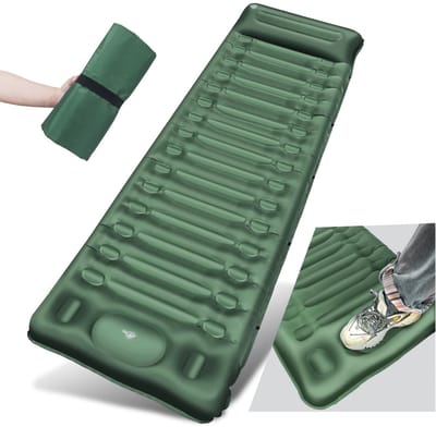 Dailygoods- Campingmat Isolatiemat met Kussen - Verdikte Slaapmat - Outdoor Mat - Voetperspomp - Duurzaam - Lichtgewicht