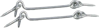 AMIG windhaak / windhaken - 2x - staal - zilver - L5 cm - D3.5 mm - met schroefoog