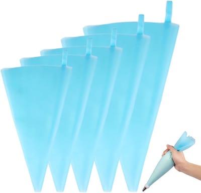 Set van 5 Herbruikbare Siliconen Spuitzakken voor Taartdecoratie en Icing, Inclusief Spuitmondjes en Bakaccessoires voor Cupcakes en Taarten