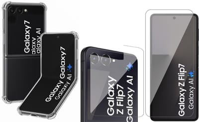Hoesje geschikt voor Samsung Galaxy Z Flip 7 - Screenprotector Volledig Dekkend Premium PET - Shockproof Transparant