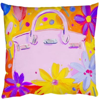 Sierkussens - Kussentjes Woonkamer - 50x50 cm - Tas - Roze - Bloemen