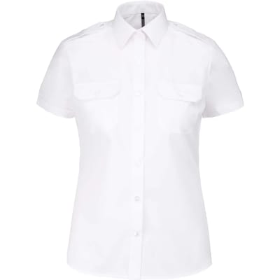 Kariban Damespilootoverhemd korte mouwen K504 - White - XL