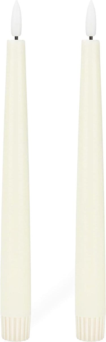 2x Diner Led kaars - 25 cm- Echte Wax - Vlamloze veilige kaars - batterij - Brandveilig - Flameless candle - Kindveilig - Realistisch vaste vlam - Decoratie - Kerst - Tijdstimer - Realistisch