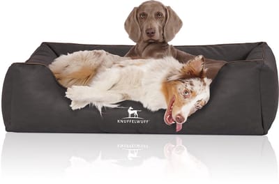Knuffelwuff Hondenbed Scottsdale van kunstleer XL 105 x 75cm zwart