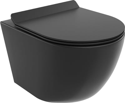 Mexen Lena wc-kom met een randloos slimsysteem en soft-close zitting, duroplast, mat zwart - 30220185